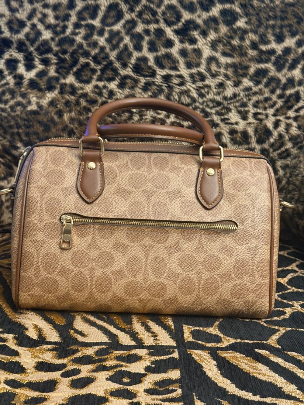 Coach 3 pc bundle Brown Signature Rowan, make up case, & wallet EXCELLENT - Picture 3 of 15